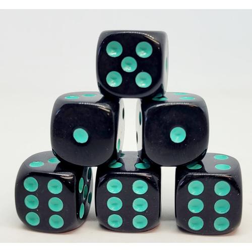 Dice Set D6: Opaque/Neon Blue (12)