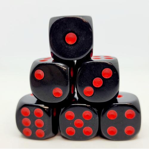 Dice Set D6: Opaque/Red (12)
