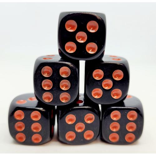 Dice Set D6: Opaque/Orange (12)