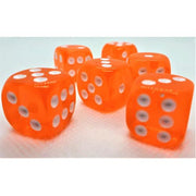 Dice Set D6 Transparent: Orange (12)