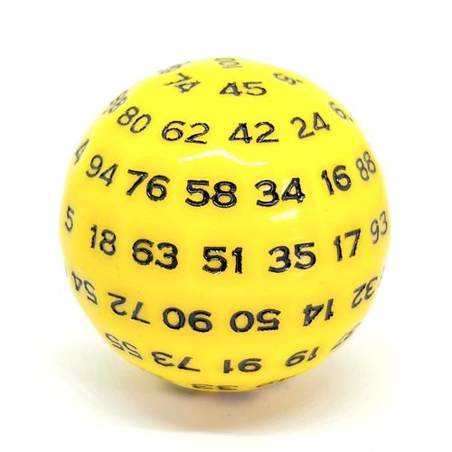Dice D100 Yellow/Black