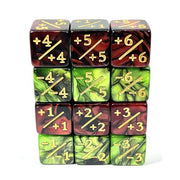 Dice Set 2-Toned D6: Counter Dice +/-, 6 Red + 6 Green