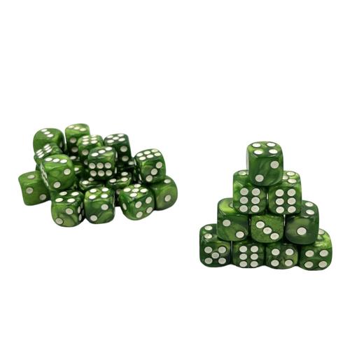Dice Set D6 Pearl: Green/White (36)