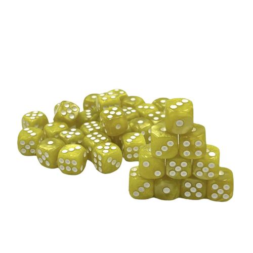 Dice Set D6 Pearl: Yellow/White (36)