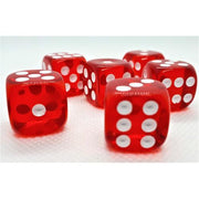 Dice Set D6 Transparent: Red (12)