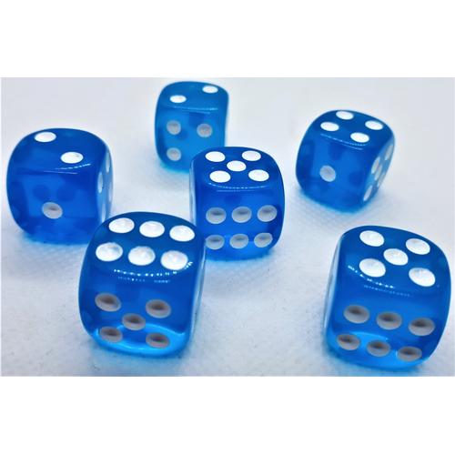 Dice Set D6 Transparent: Light Blue (12)
