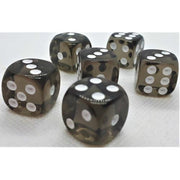 Dice Set D6 Transparent: Black (12)
