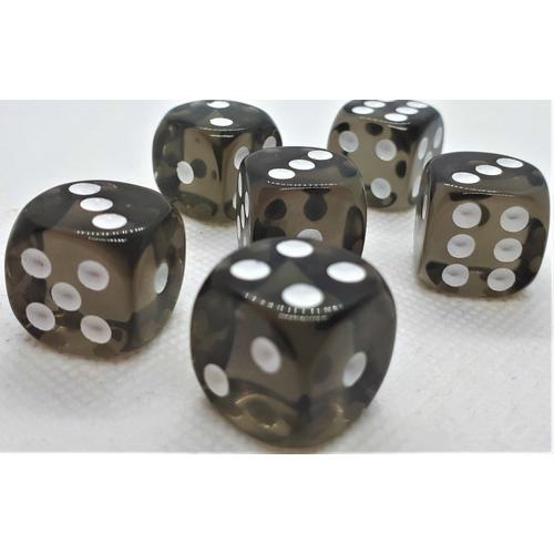 Dice Set D6 Transparent: Black (12)
