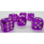 Dice Set D6 Transparent: Purple (12)