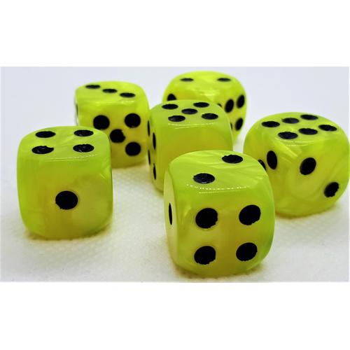 Dice Set D6 Pearl: Yellow/Black (12)