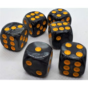 Dice Set D6 Pearl: Black/Gold (12)