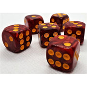 Dice Set D6 Pearl: Red/Gold