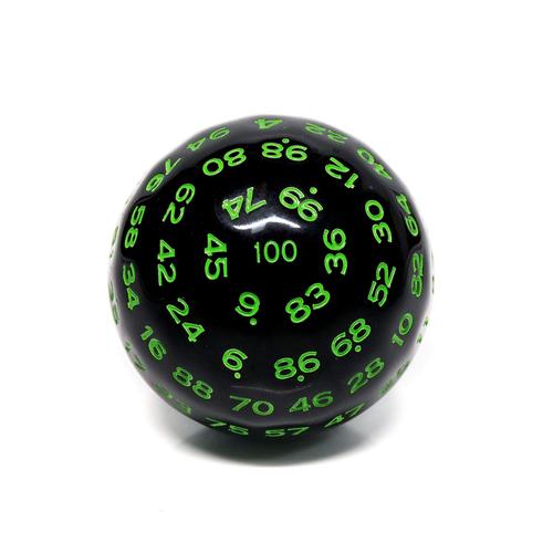 Dice D100 Black/Green