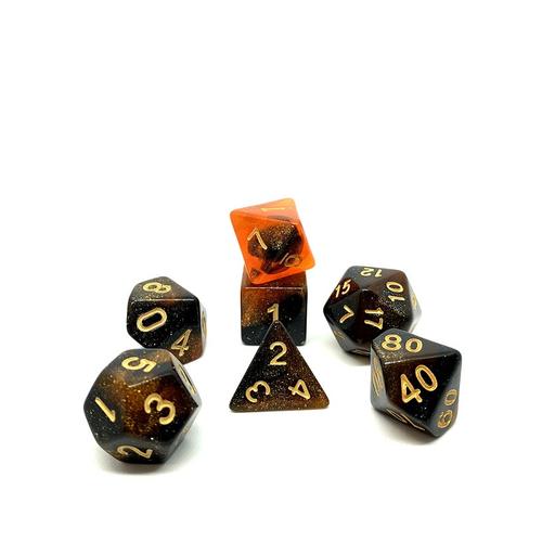 Dice Set Confetti: Galaxy Amber