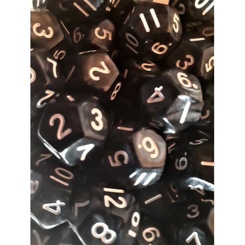 Dice Set D12: Pearl Black (50) in Bag