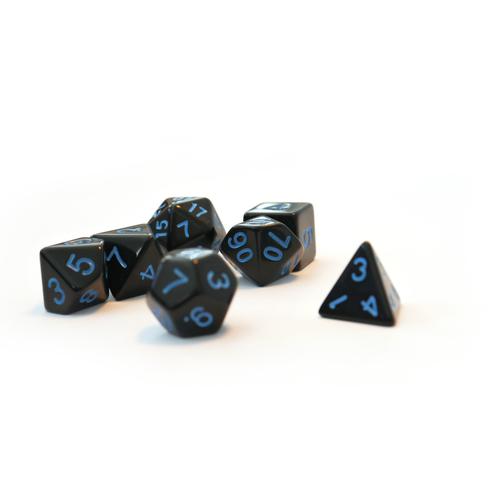 Dice Set Opaque: Black/Blue
