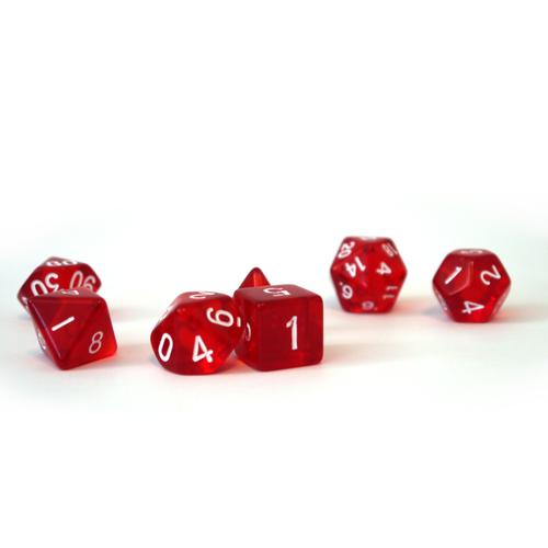 Dice Set Transparent: Red