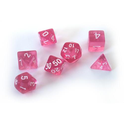 Dice Set Transparent: Pink