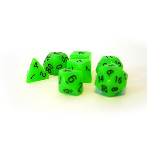 Dice Set Glowing: Green