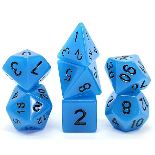 Dice Set Glowing: Blue
