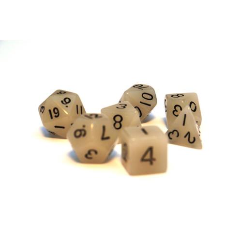 Dice Set Glowing: White