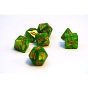 Dice Set Pearl: Grass/Gold