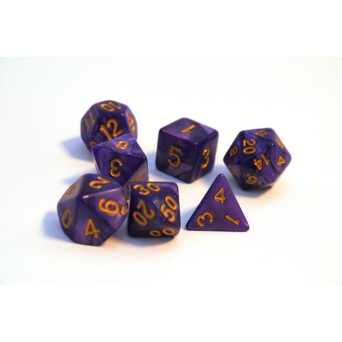 Dice Set Pearl: Purple/Gold
