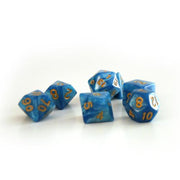 Dice Set Pearl: Azure/Gold