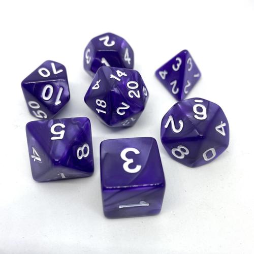 Dice Set Pearl: Purple/White