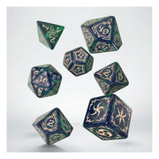 Tribal Dice Set: Blue-green & Beige