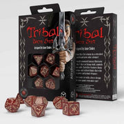 Tribal Dice Set: Shimmering red & Beige