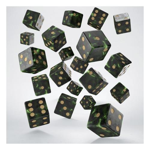 Full Pack of D6s: Bottle green & Gold