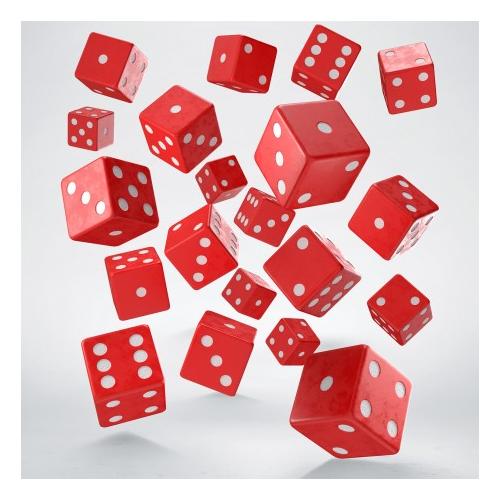 Full Pack of D6s: Red & White