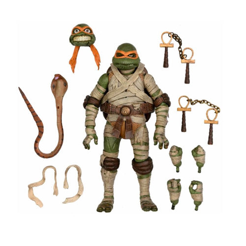 Tmnt / Universal Michelangelo As The Mummy Ultimate 7 Inch Scale Action Figure Universal Monsters X Teenage Mutant Ninja Turtle