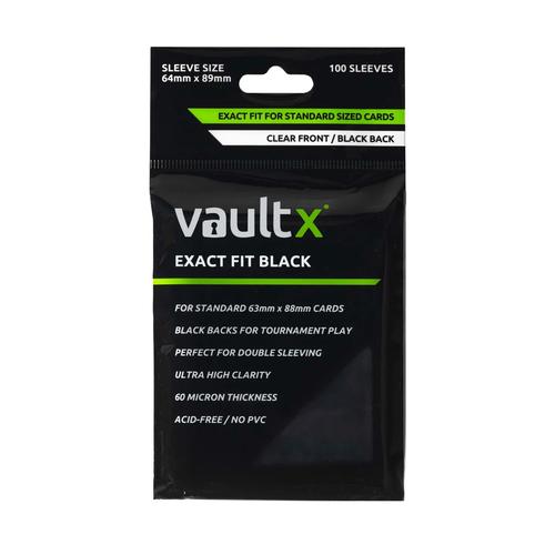 Vault X: Exact Fit Black Card Sleeves 100 Sleeves