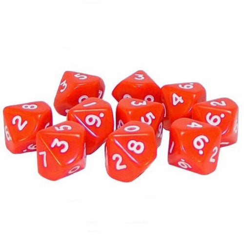 D10 Dice Pack - Red (10)