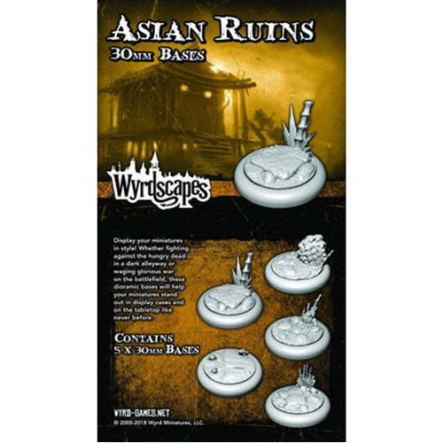 Wyrdscapes Asian Ruins 30mm Bases - 5 Pack