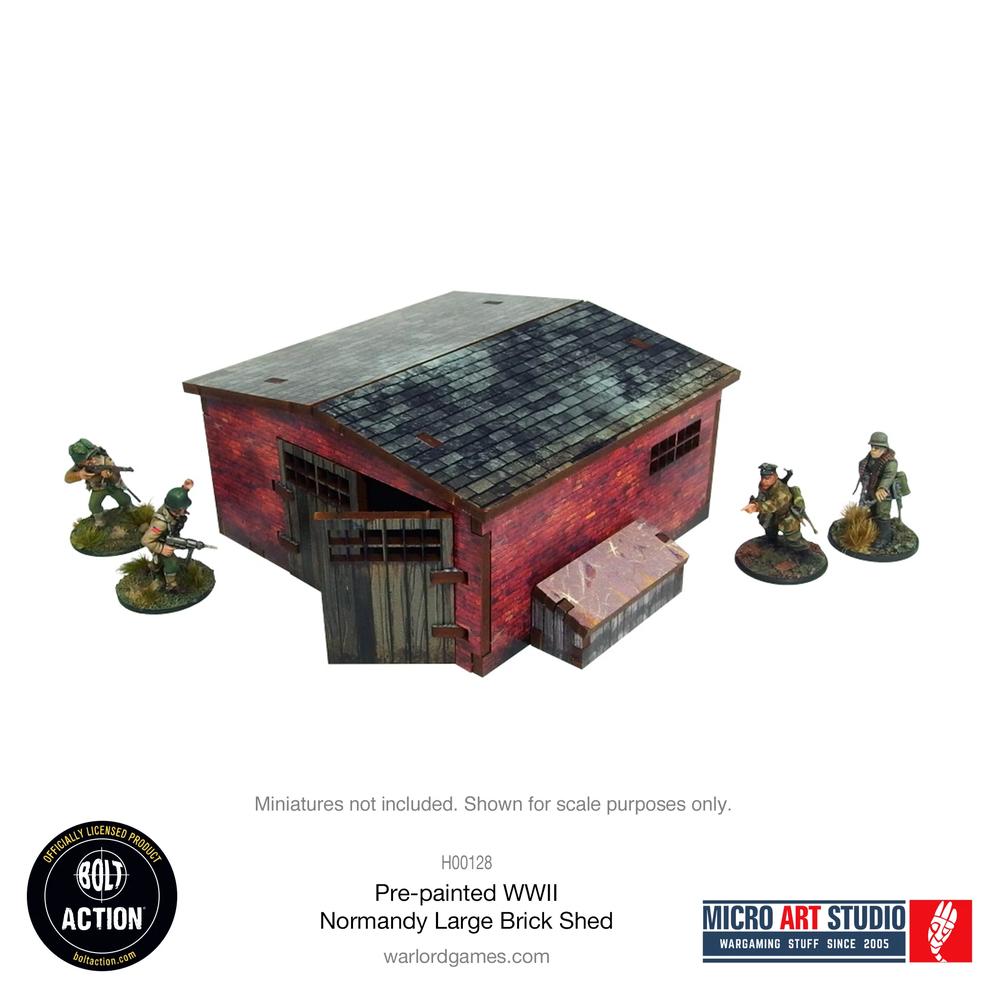 Bolt Action: WW2 Normandy Large Brick Shed PREPAINTED 