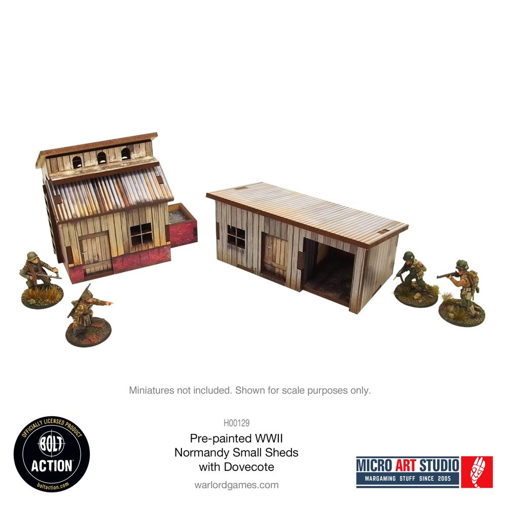 Bolt Action: WW2 Normandy Small Sheds with Dovecote PREPAINTED 