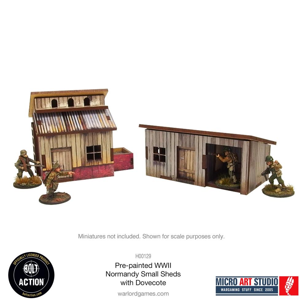 Bolt Action: WW2 Normandy Small Sheds with Dovecote PREPAINTED _1