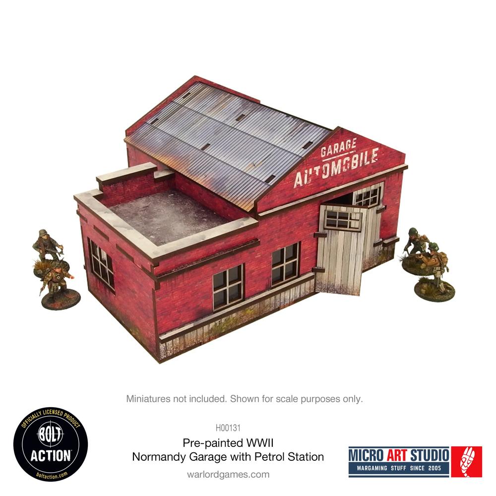 Bolt Action: WW2 Normandy Garage with Petrol Station PREPAINTED 