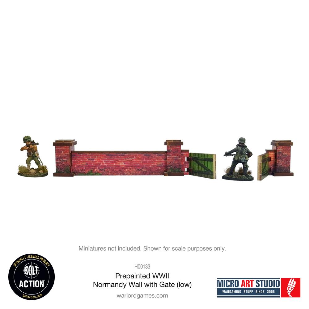 Bolt Action: WW2 Normandy Wall with Gate (low) PREPAINTED _1
