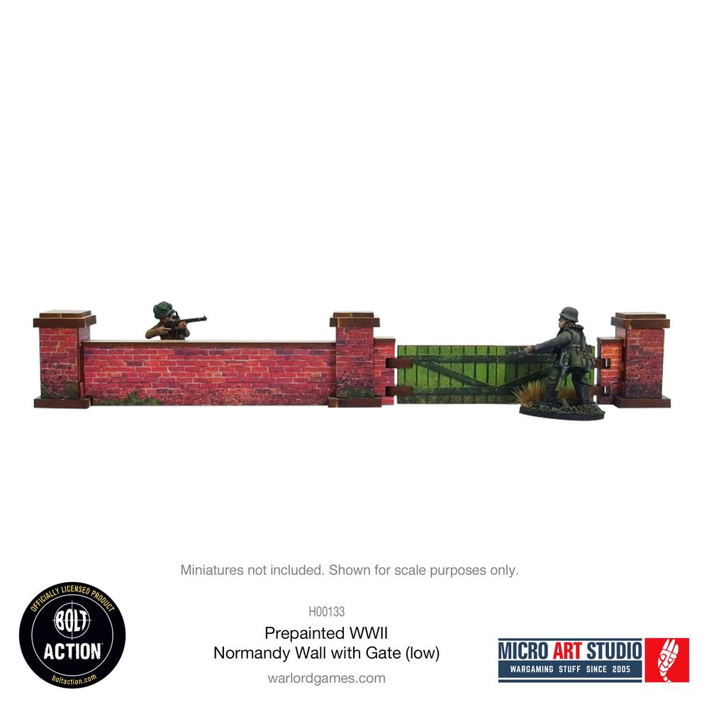 Bolt Action: WW2 Normandy Wall with Gate (low) PREPAINTED _2