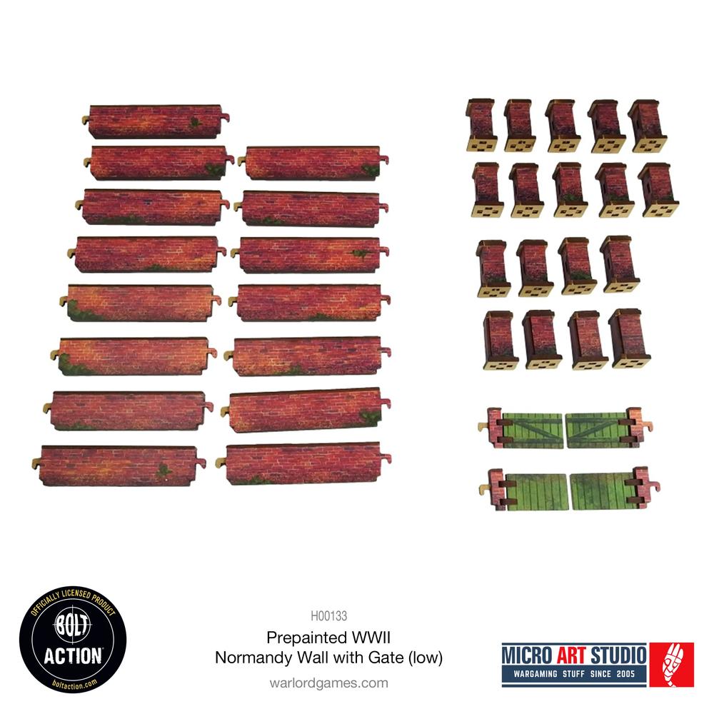 Bolt Action: WW2 Normandy Wall with Gate (low) PREPAINTED _3
