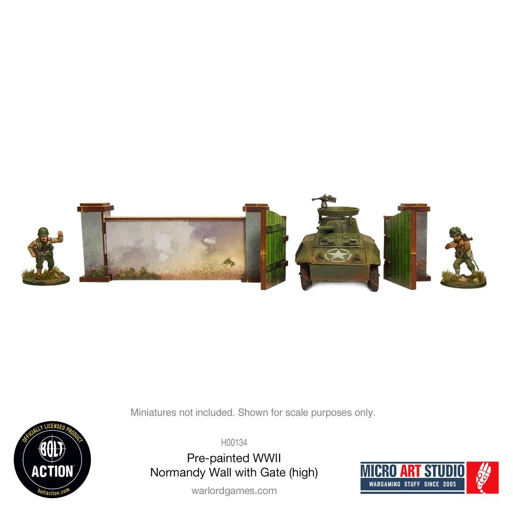 Bolt Action: WW2 Normandy Wall with Gate (high) PREPAINTED_1