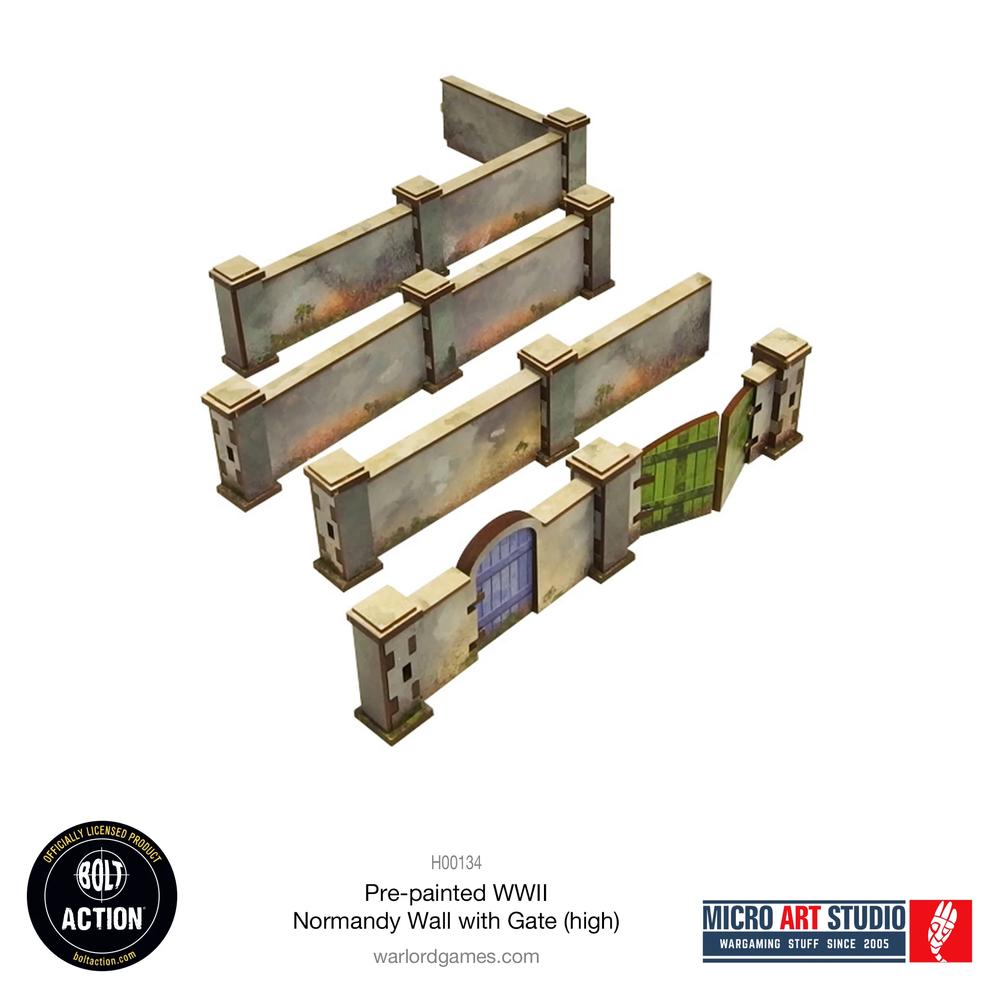 Bolt Action: WW2 Normandy Wall with Gate (high) PREPAINTED_4