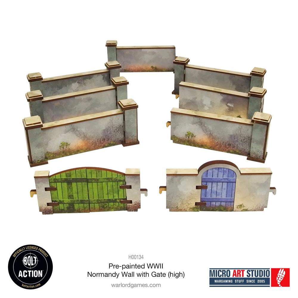 Bolt Action: WW2 Normandy Wall with Gate (high) PREPAINTED_5