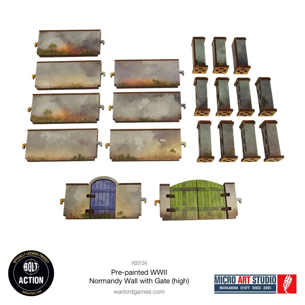 Bolt Action: WW2 Normandy Wall with Gate (high) PREPAINTED_6