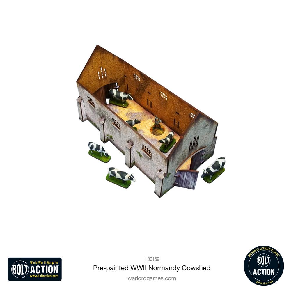 Bolt Action: Pre-painted WWII Normandy Cowshed_2