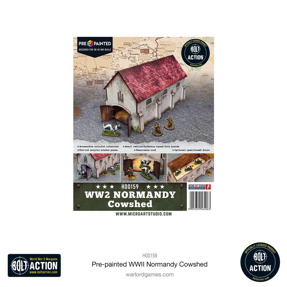 Bolt Action: Pre-painted WWII Normandy Cowshed_4